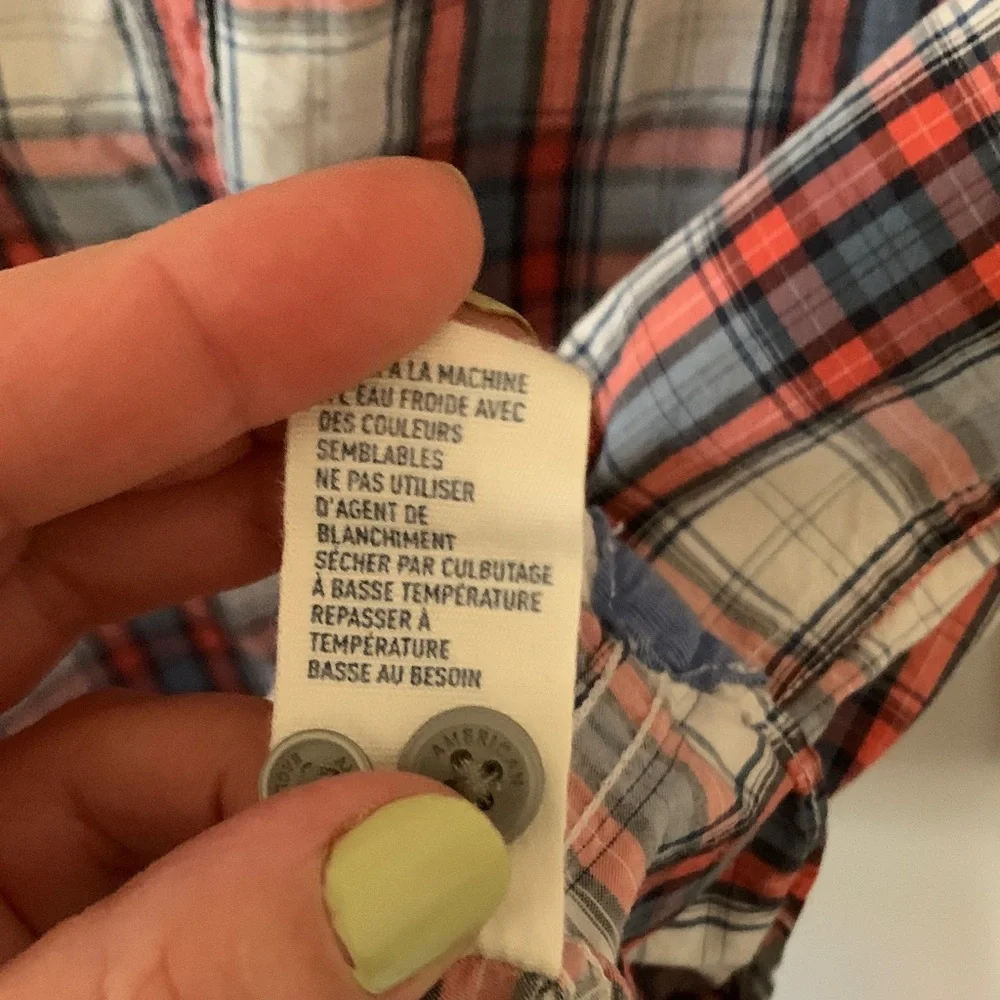 Men's Red and Blue Plaid Shirt - Picture 5 of 8